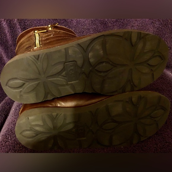 Ugg Aviva Stout Crocodile Embossed Leather Boots Size 5 - Picture 10 of 10